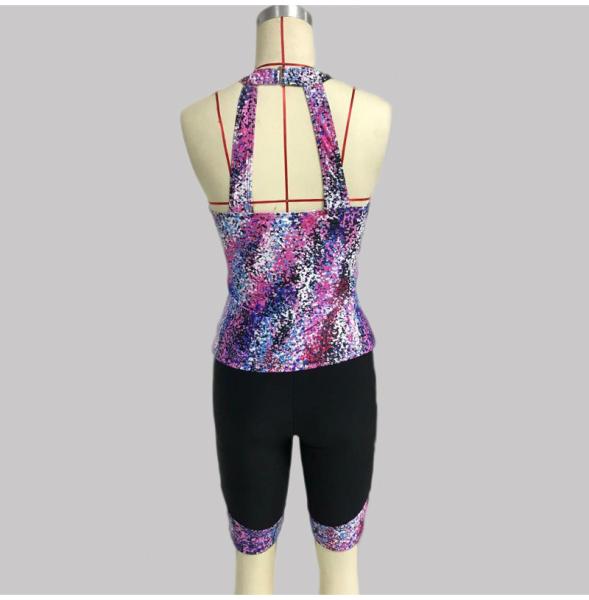 Amazon Hot Sale Printed Camisole Shorts Tankini Beach Wear Plus Size Swim Wear For Women