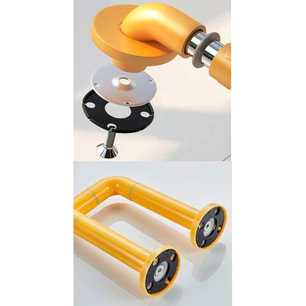 T Shaped Bathroom Toilet Grab Bars With Non Slip Particles Luminous Circles