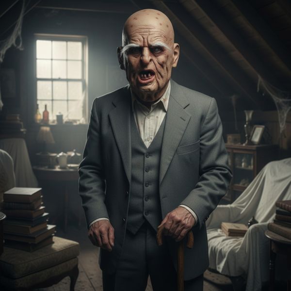 Hyper-Realistic Old Man Zombie Latex Mask - Premium Quality Latex Halloween Mask One Size Fits Most