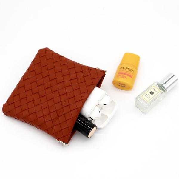 Custom Wedding Bride Leather Pouch Bridesmaids Leather Cosmetic Bag in Solid Pattern