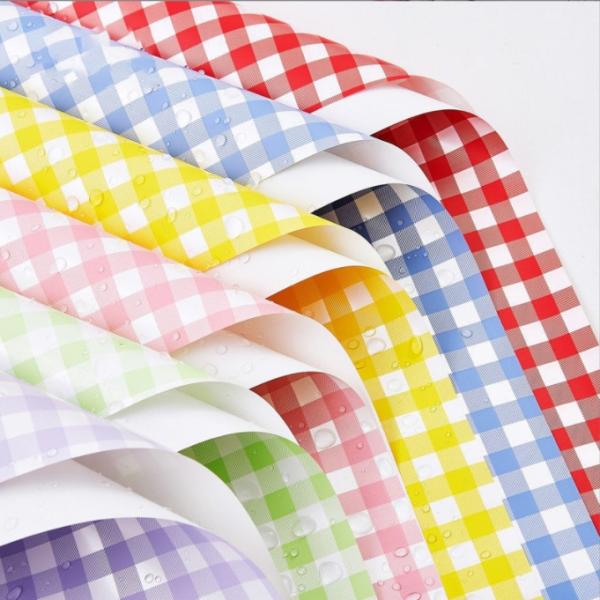 Papel de envoltura de flores a cuadros de verano, materiales de envoltura de ramos, floristería a prueba de agua a cuadros, papel Ouya materiales de arte floral