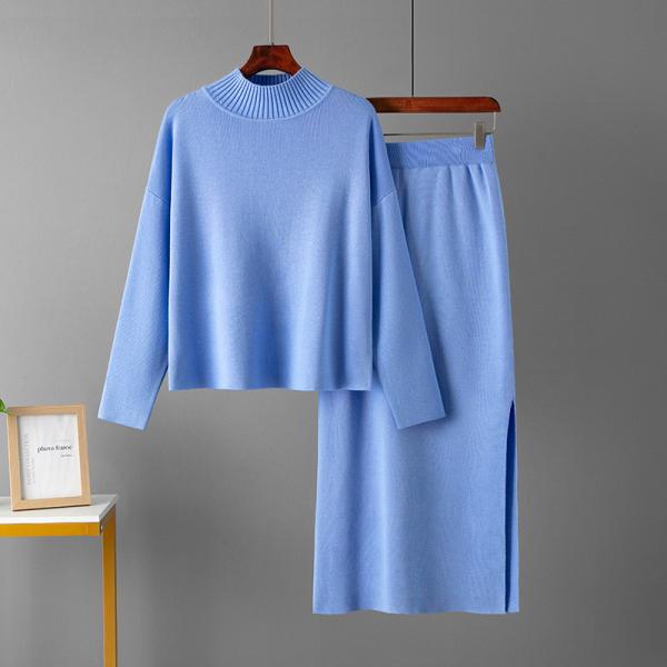 Free Size Ladies Top long sleeve and skirt sweater Knitted Casual Style Perfect for Everyday Wear