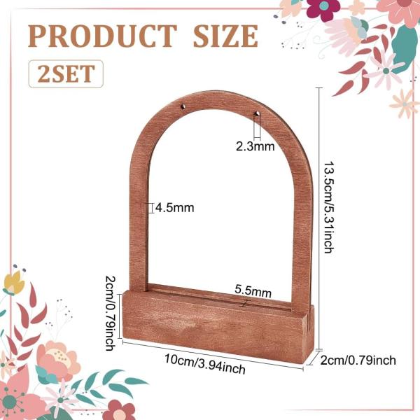 Custom Order Accepted Wooden Arch Shaped Earring Display Stand with Coconut Base