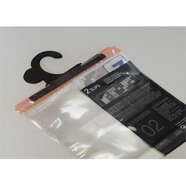 Recycled Clothing Plastic Hanger Bags , OPP PE Poly Bag With Hook