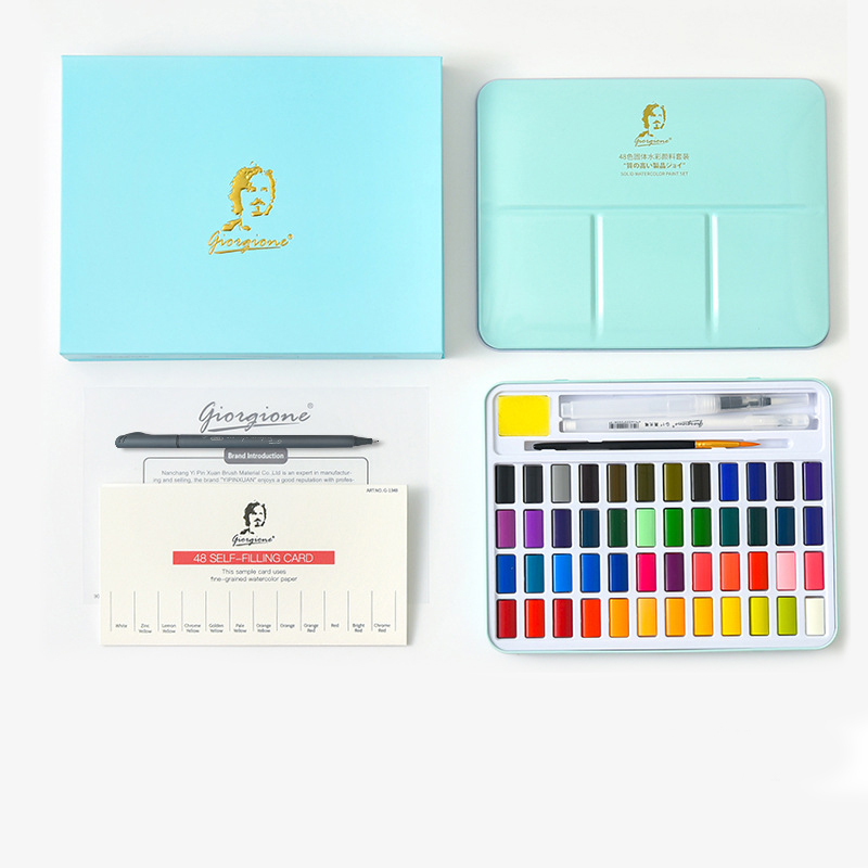 48 Colours Professional Brush Pen Artistic Solids Watercolor With Needle Pen Highlighter Pen