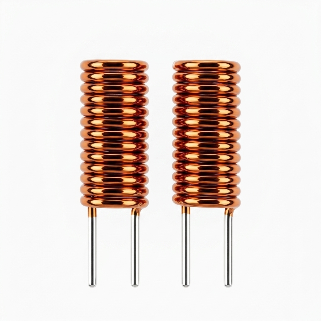 High Power Wireless Cylindrical Core Coil Laser Stripped Leads Custom Inductors