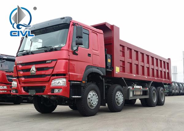 8 x 4 Heavy Duty Dump Trucks HOWO A7 Tipper Truck Unloading 380HP Dump Trucks 50tons dumper