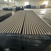 4 Pieces Wood Slat Acoustic Panels Stylish Decor Noise Reduction 3D Textured Panel For Ceiling And Wall