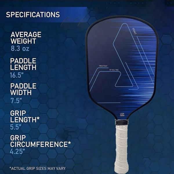 Custom Branded Pickleball Paddles 41.8cm Carbon Fiber 360° Unibody Thermoformed Head To Handle