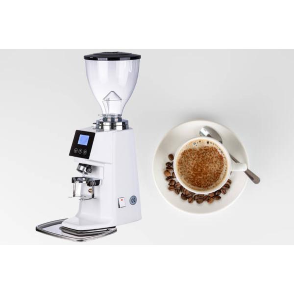 Semi Auto Flat Burr Doserless Coffee Grinder Aluminium Body For Household