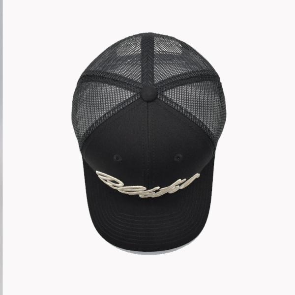 All Seasons 6 Panel Trucker Mesh Cap With 3D Logo Embroidery