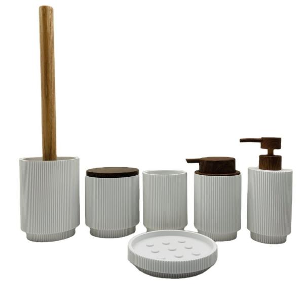 белый Вертикальный полосатый полирезин аксессуары для ванной