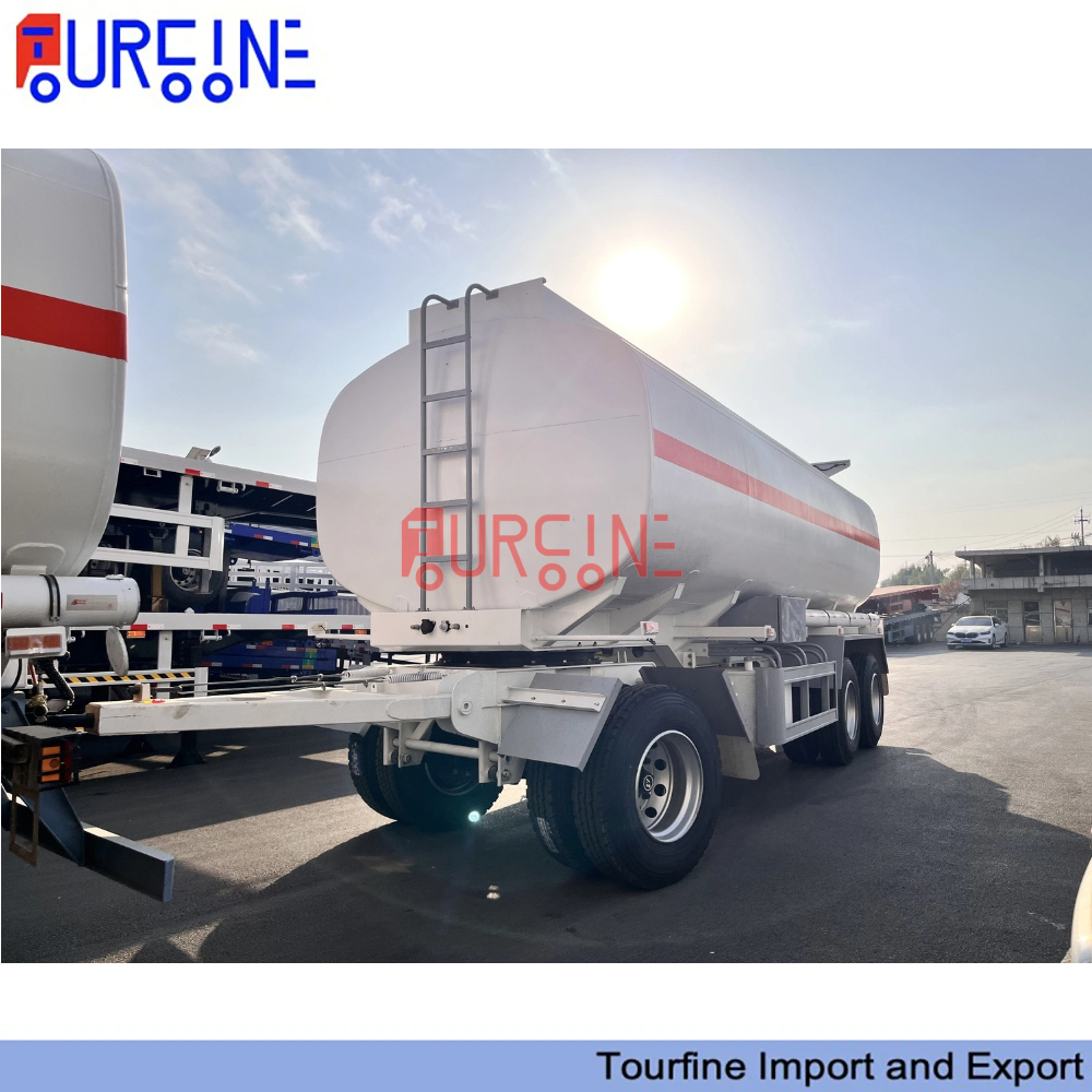 3 Axle 28 CBM Drawbar Fuel Tank Full Trailer for Diesel and Petrol Transport