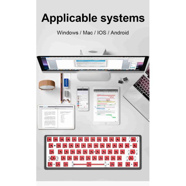 60% Membrane Mechanical Keyboard 61 Keys Mini ABS Case RGB Hot Swap