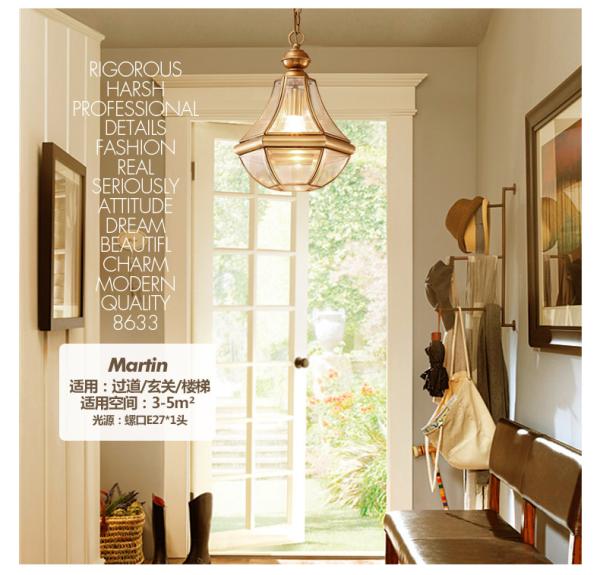 Europe Lustre Copper Led Pendant Chandeliers Lamp Glass Corridor Led Chandelier(WH-CI-140)