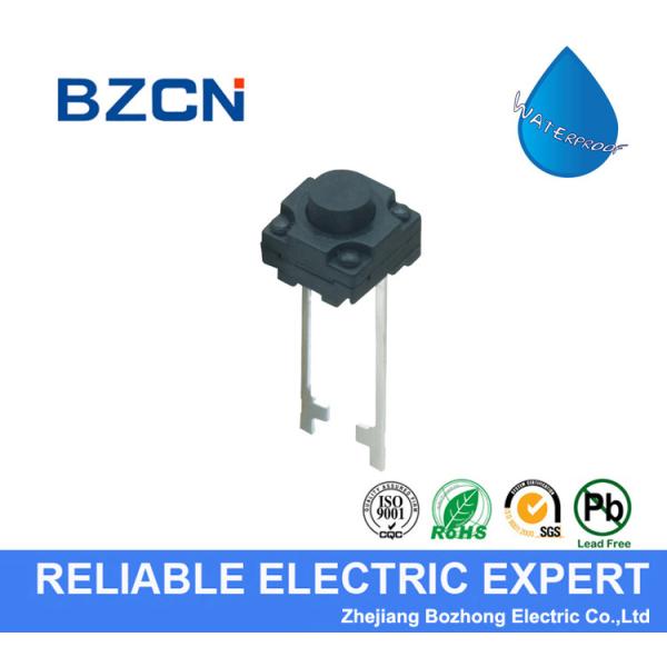 Anti Dust Black Waterproof Tactile Switch 0.15 Mm Travel With 2 Long Pin