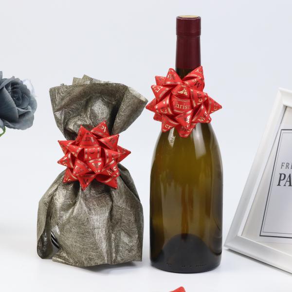 Golden Star Present Ribbon Bow Red Wine Gift Wrapping Ribbon Bows