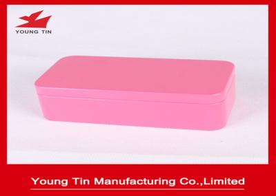 Pink Plain Color Printed Empty Metal Cosmetic Packaging Tins 0.23 MM Tinplate Material