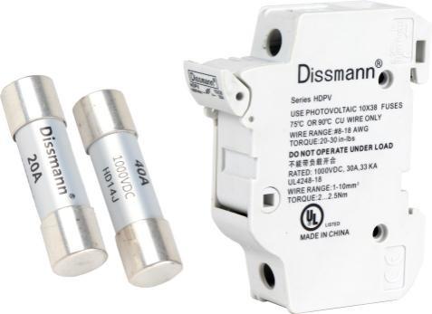 Ceramic Energy Storage System Fuse , 10x38 PV Solar Fuse With Holder