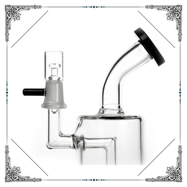 6 Inches 4 Slit Perc Mini Smoking Water Pipes Black Mouth And Black Base