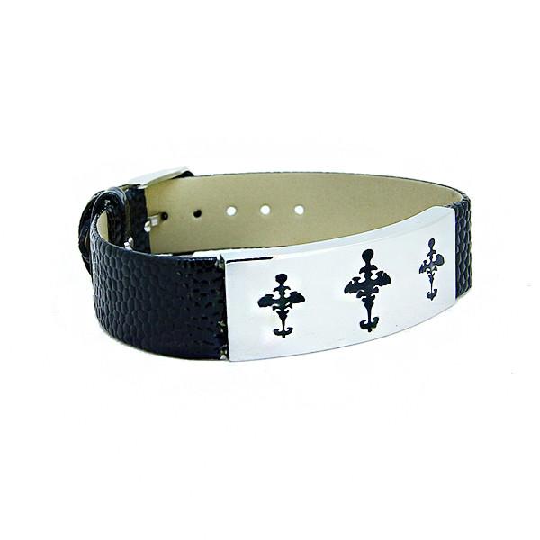 Europ American Fashion Trendy Stainless Steel Geniune PU Leather Bracelet Bangle LBL05