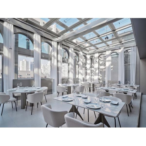 Гостиница меламина мебели гостиницы MDF изготовленная на заказ коммерчески обедая таблица стула