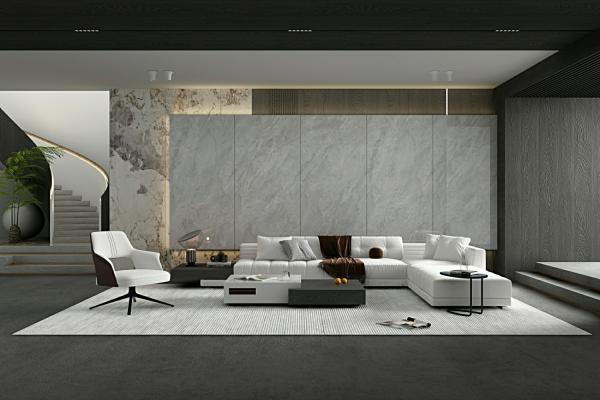 Grise étonnante rétro mur extérieur 900x1800x9mm Porcelaine vitrée polissée ISO9001 Pour la décoration et le design