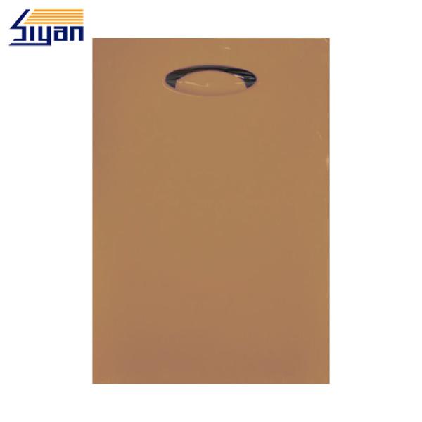 Brown Custom Design Modern Kitchen Cabinet Doors Pressed By Matte Pvc Film