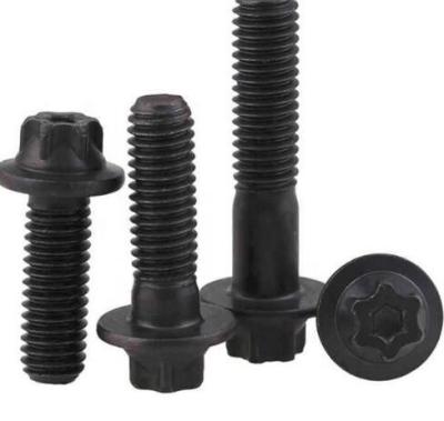 12 Torx Point Flange Head Bolt Din34800 Black Oxide Steel Material ASME B18.6.3