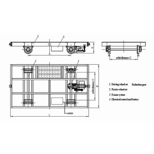 Плоская вагонетка переноса 50 тонн электрическая для промышленной мастерской