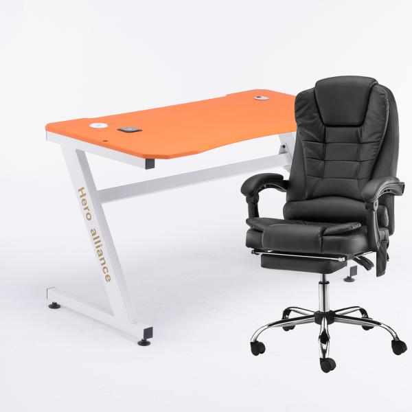 Traditional Design Style Gaming Chair with Heater Function and Synthetic Leather Cover