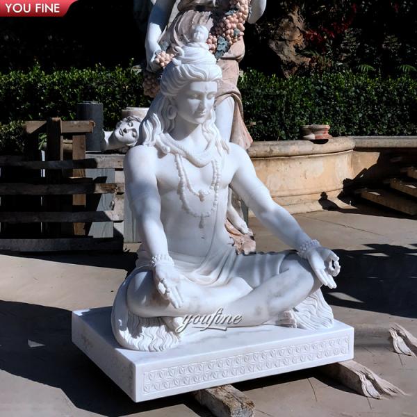 Exquisite Temple Hand Carved White Marble Ganesha Sculpture