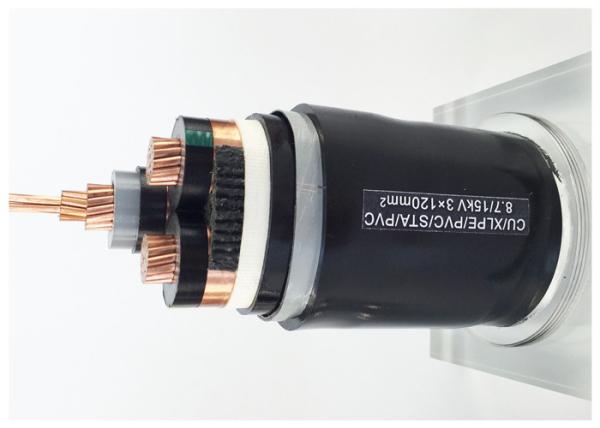 8.7/15kV 3x120 185 240 300mm2 YJV22 Armoured XLPE Cable CU/XLPE/PVC/STA/PVC Copper MV Cable