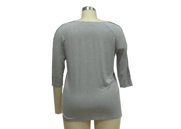 Customized Brand Ladies Casual T Shirts Raglan 3 4 Sleeve Shirt Eco Friendly
