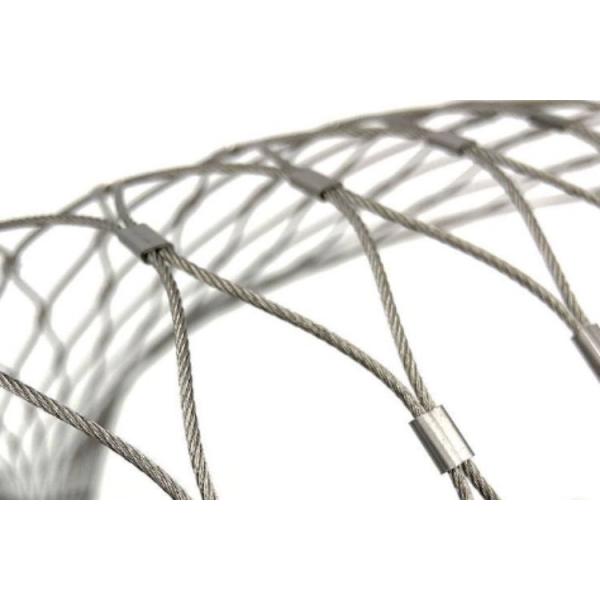 Silver 1.5mm Wire Rope Mesh 45*45mm Stainless Steel 316