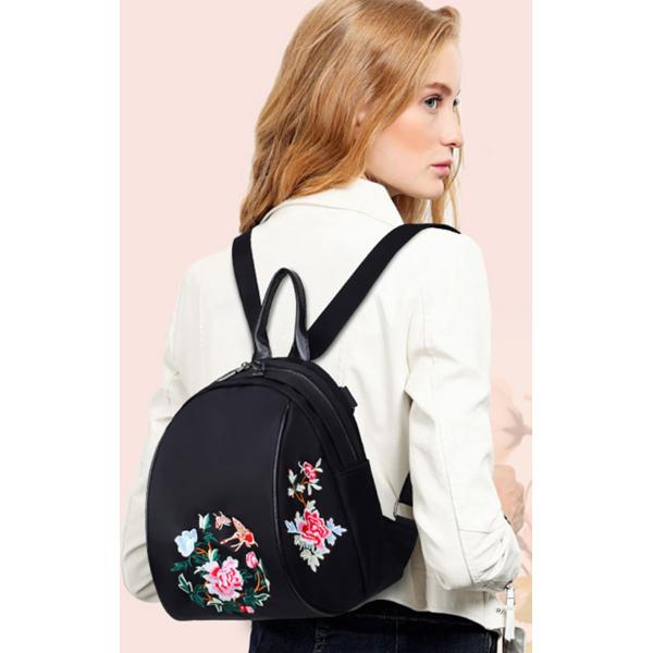 Nylon Embroidery Double Shoulder Bag Female Korean Version of The New Fashion Oxford Cloth Tourism shoulder bag backpack