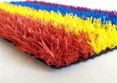 Colorful Synthetic Faux Turf Grass , Artificial Turf Backyard For Kindergarden