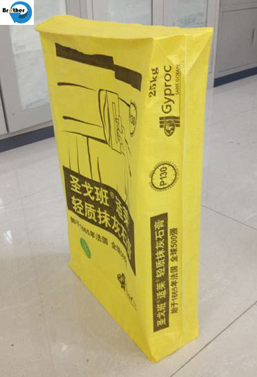 Empty Tile Adhesive Bags 20 Kg 25kg 50kg Logo Print 2 Ply Kraft Paper Laminated PP Woven Valve Cement Bag