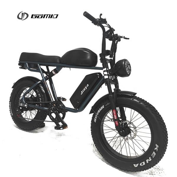 Electric Fat Tire Bike Full Suspension 33Ah Lithium Battery Retro eBike 1000W Hub Motor Bicycle with Steel Frame Material