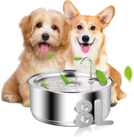 Stainless Steel Pet Drinking Water Fountain Automatic Water Dispenser 3L Capacity