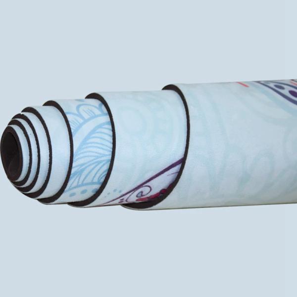 Extra light weight Ultra Thin Microfiber Printing Natural Rubber Yoga Mat 1.5mm,foldable Mat