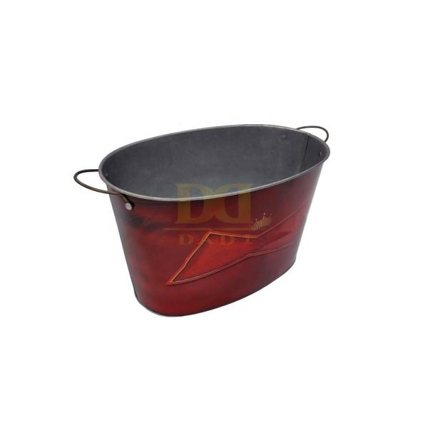 DADI 10L Rustproof Wine Ice Bucket Beverage Cooler Bucket Silkscreen Vintage Galvanized