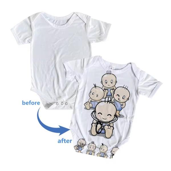 Cotton Feel Polyester Onesie Blanks Short Sleeve Sublimation Romper Blanks