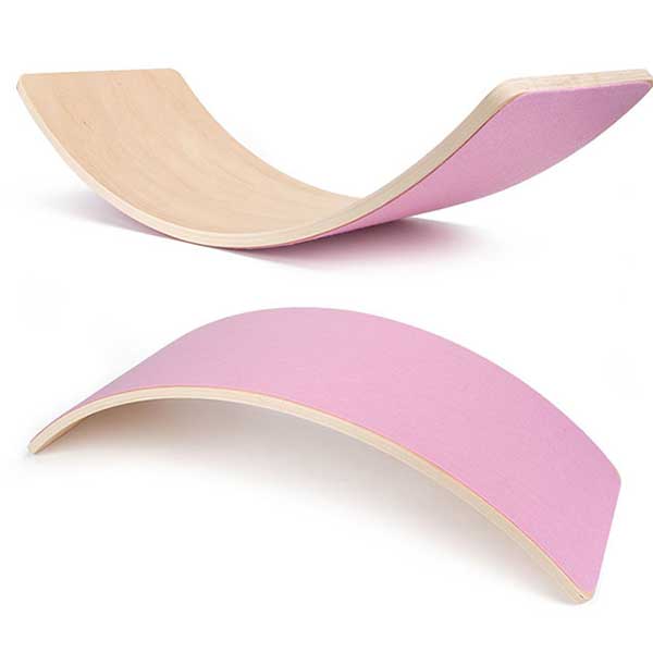 Yoga Fitness Curvy Wooden Wobble Balance Board 19 x 30 x 82 cm