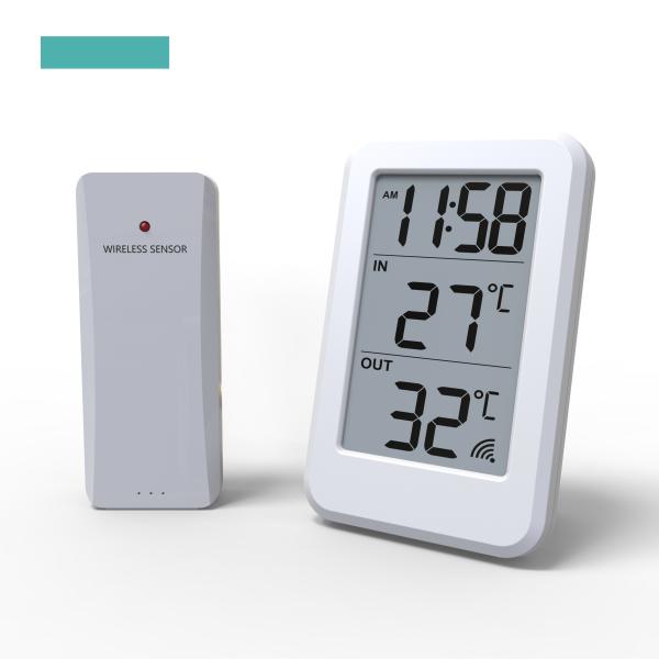 Factory Direct Sale digital thermometer household thermometers Wireless Indoor Outdoor Thermometer with Clock