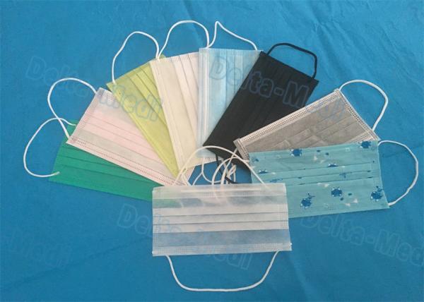 Cor azul descartável não tecida da máscara protetora de Earloop de 3 dobras para o doutor/paciente