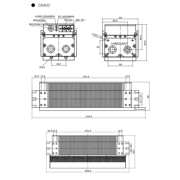 Engraving Machine Laser Spare Parts , 30W 40W CO2 CRD Laser Tube
