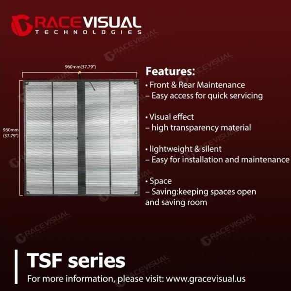 TSF Series, Transparent led display for indoor fixed, ultra thin panel design, lightweight