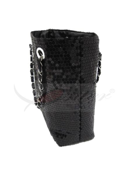 Large Capacity Black Sequin Handbag / Black Sequin Shoulder Bags For Girls