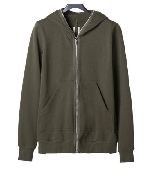 Wholesale bulk top quality solid color fleece fitness men casual full face zip hoodie